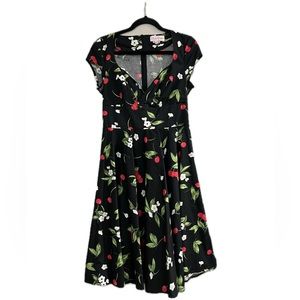 Belle Pogue Cherries and Flowers Retro Dress